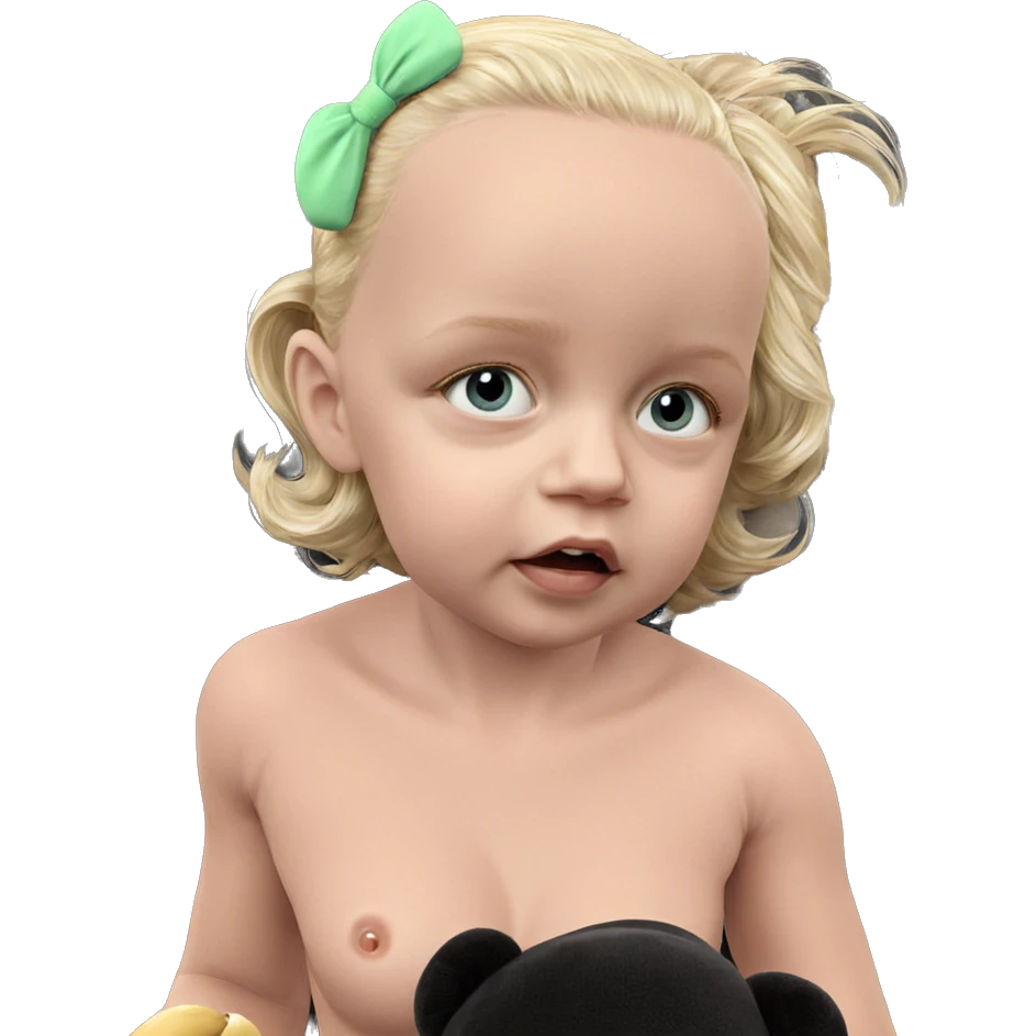 blonde girl with stuffed toy emoji