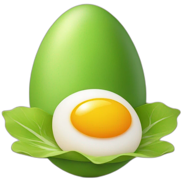 Sunny-side-up egg with sprout on head  emoji