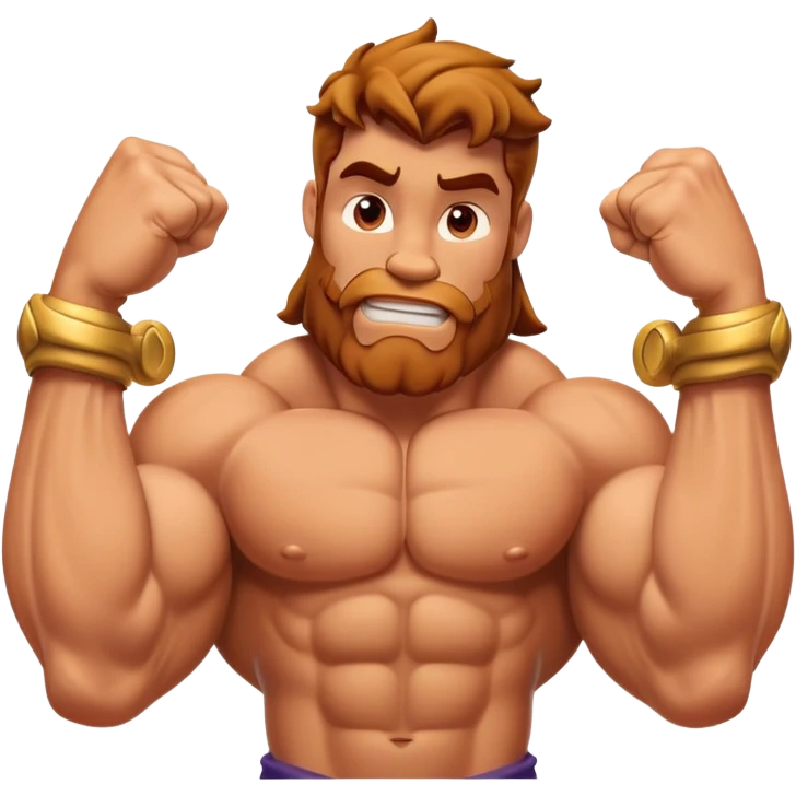 Hercules from the Disney movie, flexing muscles emoji