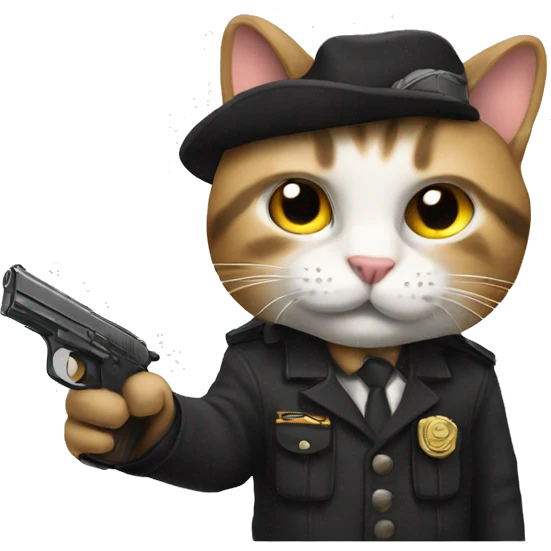 cat with pistol emoji