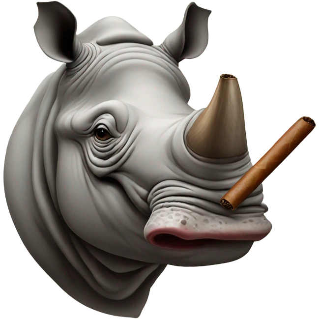 Rhino with a cigar emoji