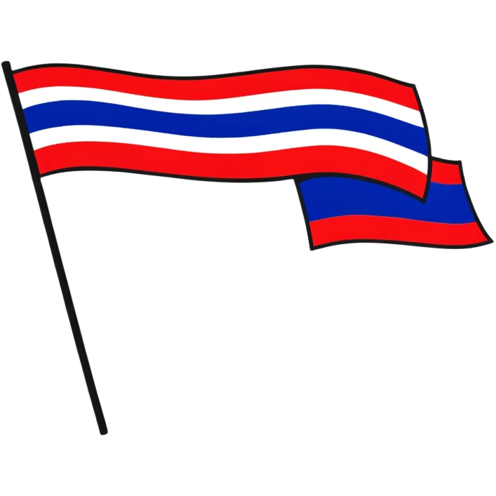 Thai flag with red, white, and blue horizontal stripes emoji