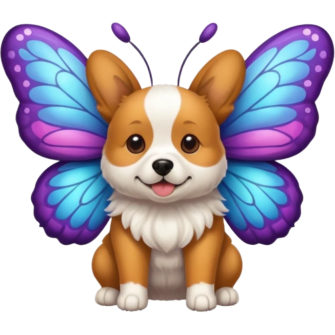 A dog shaped like a butterfly emoji