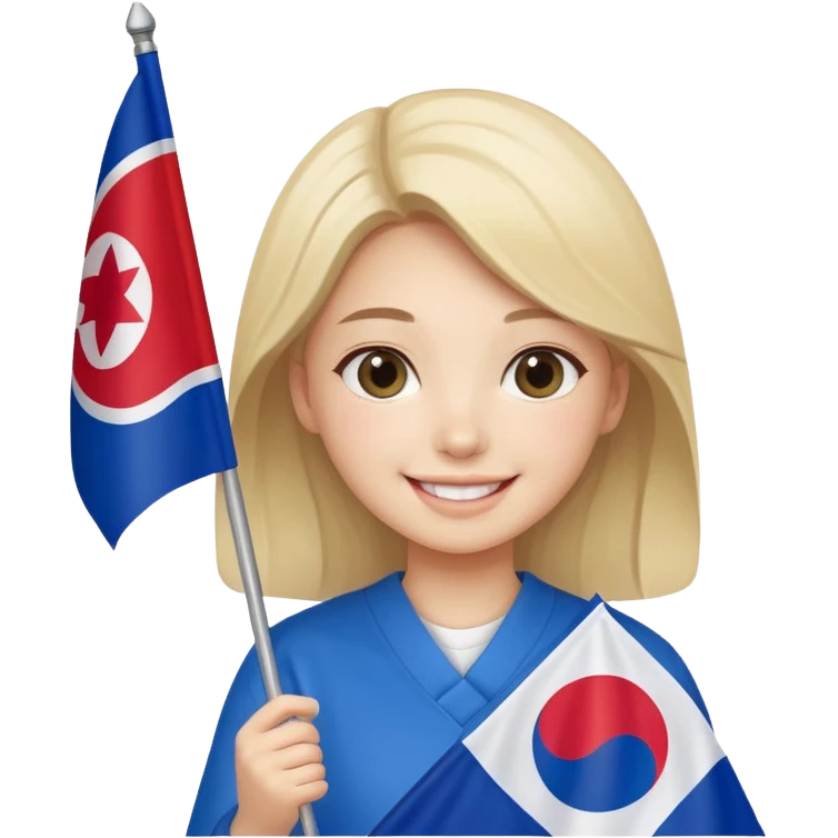 girl holding a korea flag emoji