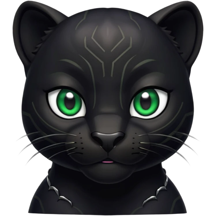 cartoon black panther with a mischievous smirk, exaggerated facial features, clean lines, Twitch emote emoji