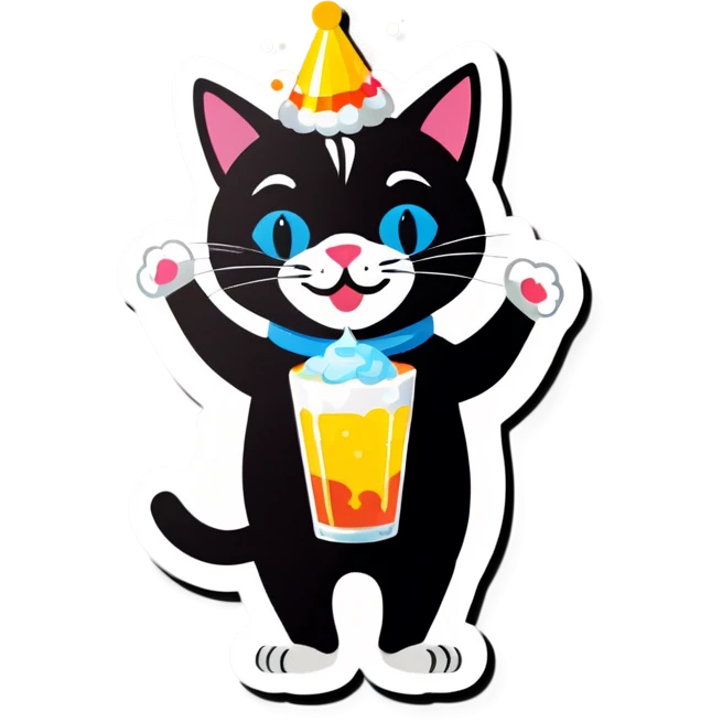 Cat partying emoji