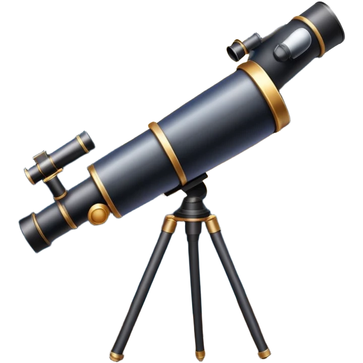 An icon featuring a telescope, stars, and a planet, symbolizing astronomy. The design includes a crescent moon, distant galaxies, and constellations, representing the study of space and celestial bodies. Transparent background highlights the exploration of the universe and cosmic phenomena. emoji