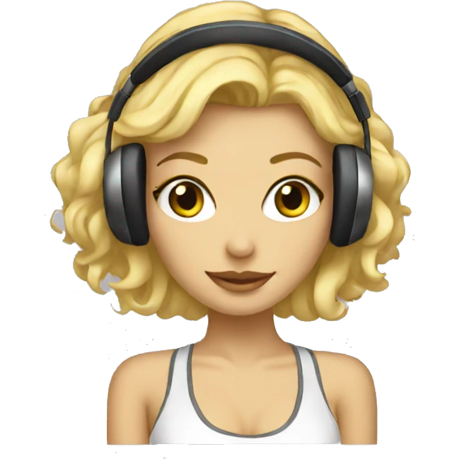 blonde dj girl emoji