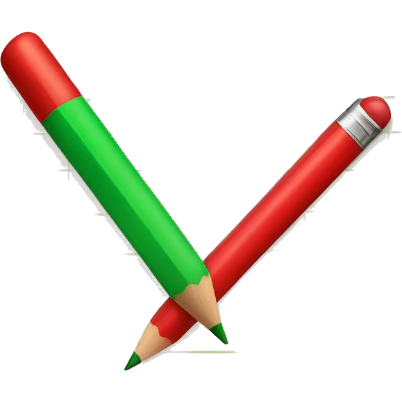 Wish list with red checkmarks and green pencil emoji