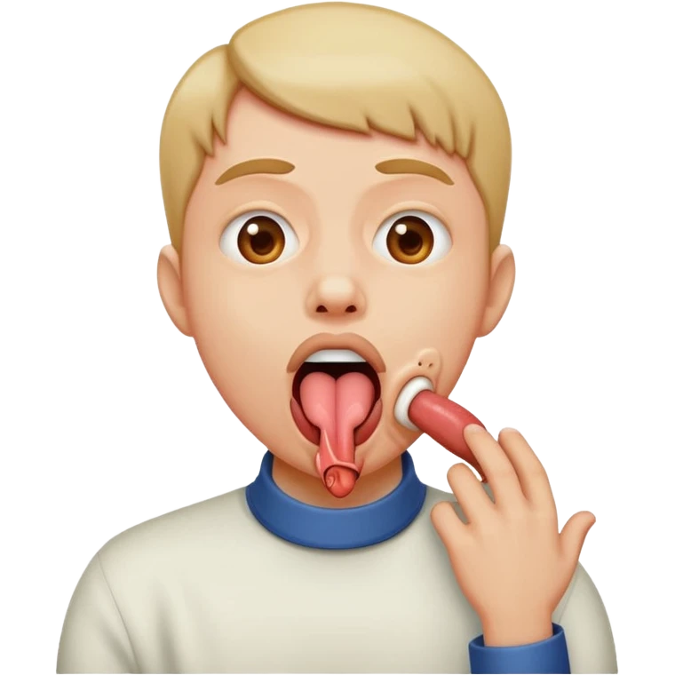 person choking them self with tongue out funny emoji