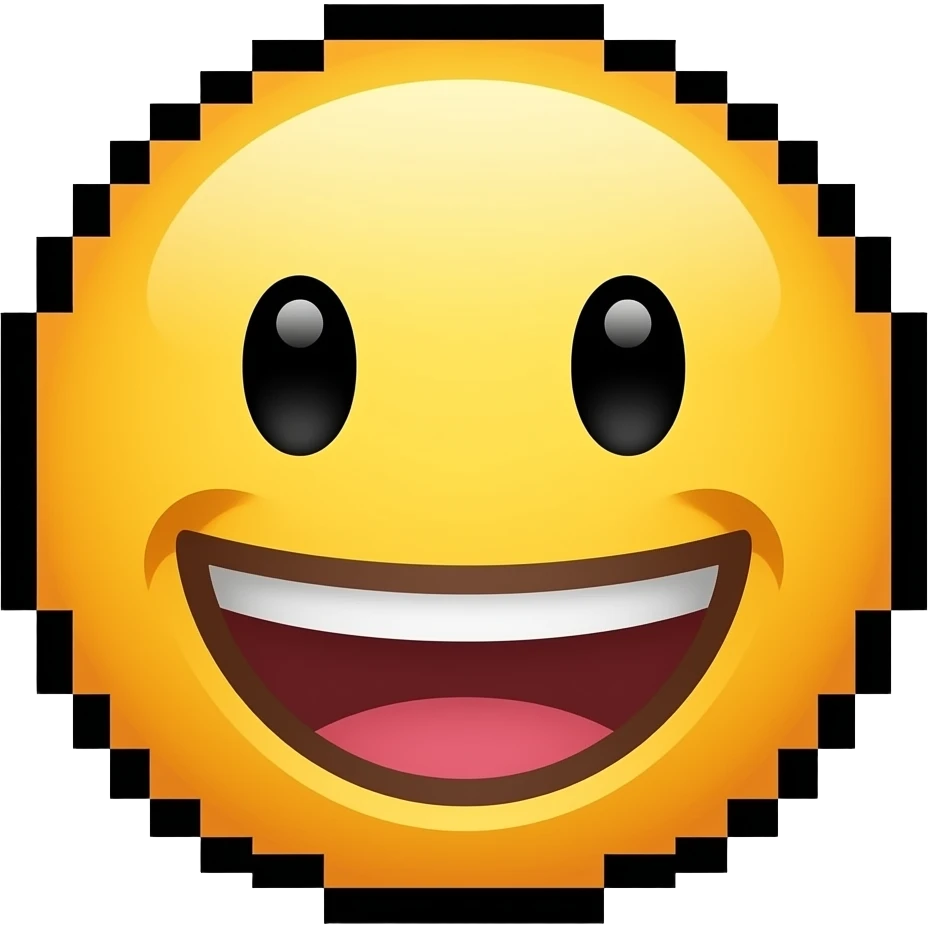 pixelated laughing emoji emoji