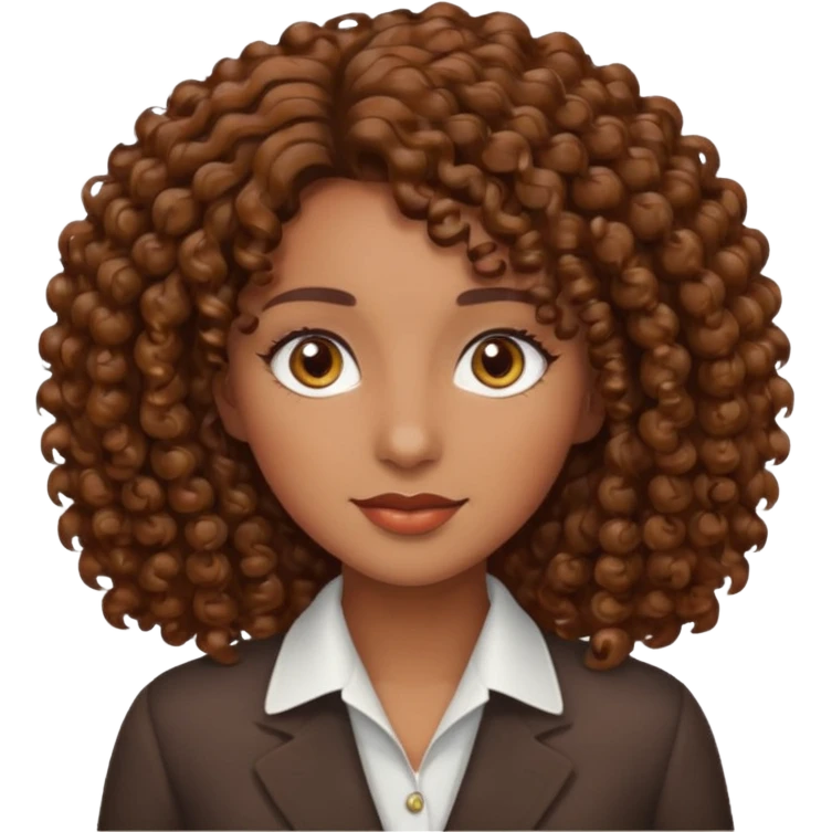 professional, curly broen lady with ghazel eyes emoji