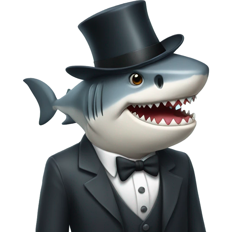 shark with a tophat emoji