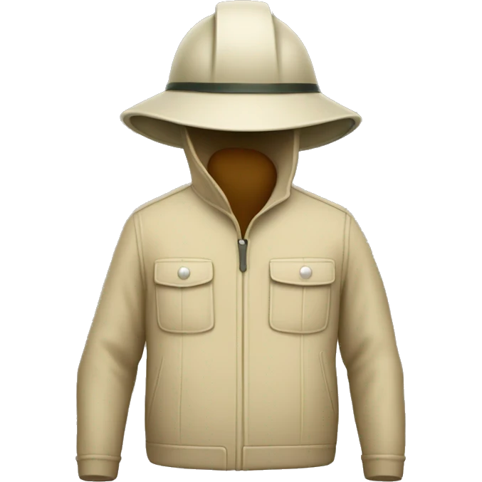 gardener pith helmet beige jacket emoji