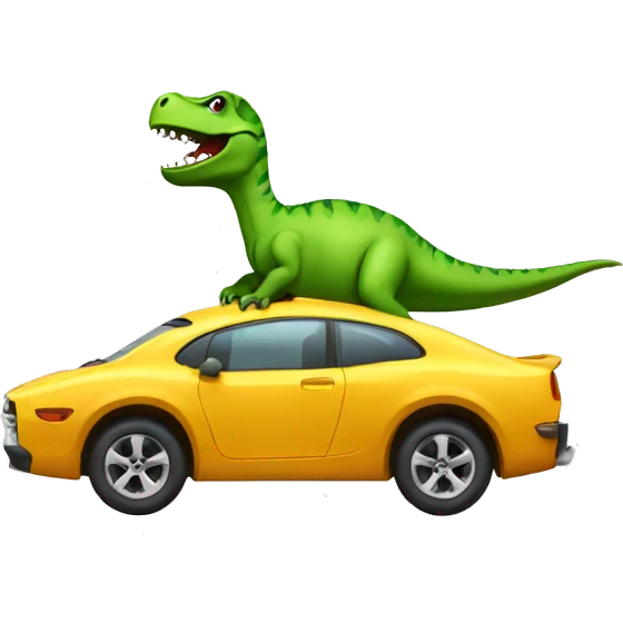 Car wearing dinosaur costume  emoji