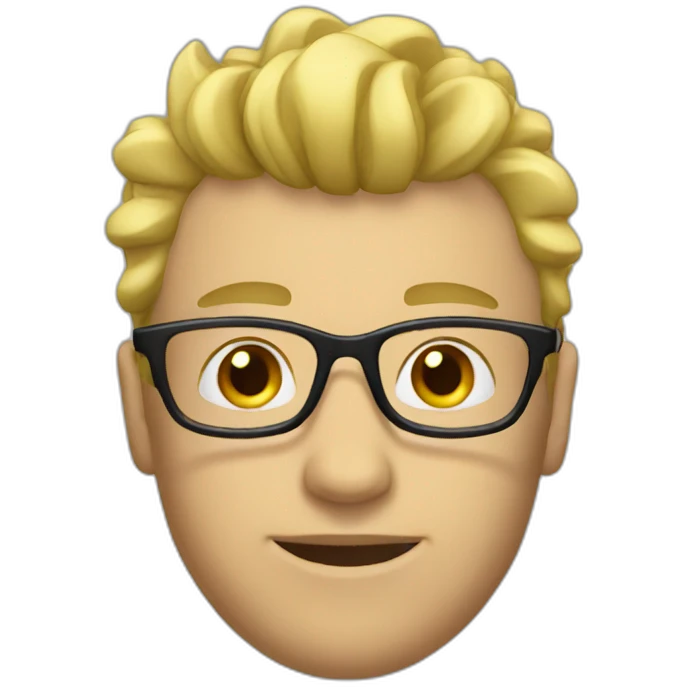 guy with glasses and blonde mohawk emoji