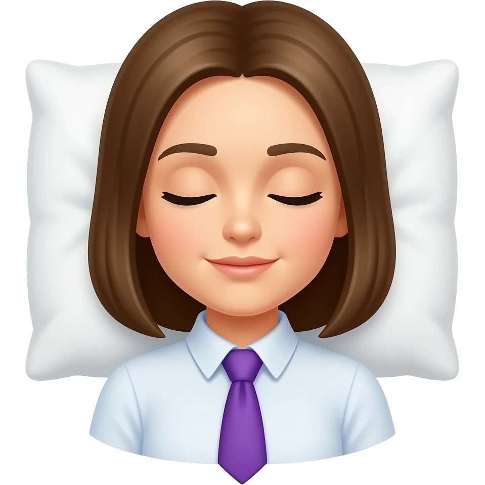 german woman sleeping wearing purple tie emoji