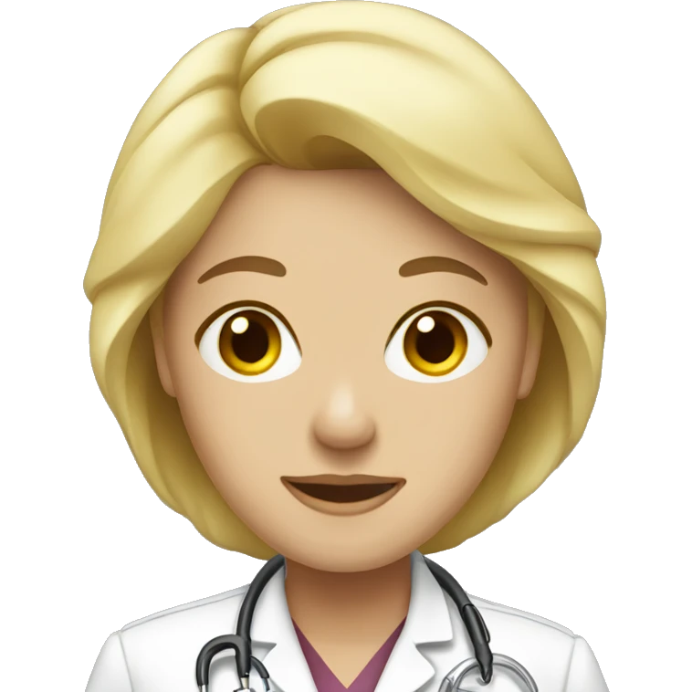 Blonde woman, doctor emoji