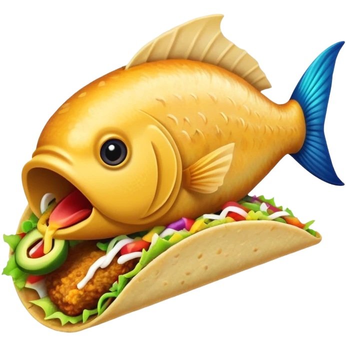 fish eating taco emoji