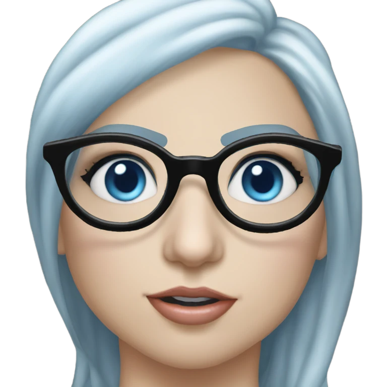 :lady-gaga-sing: blue eyes wearing glasses  emoji