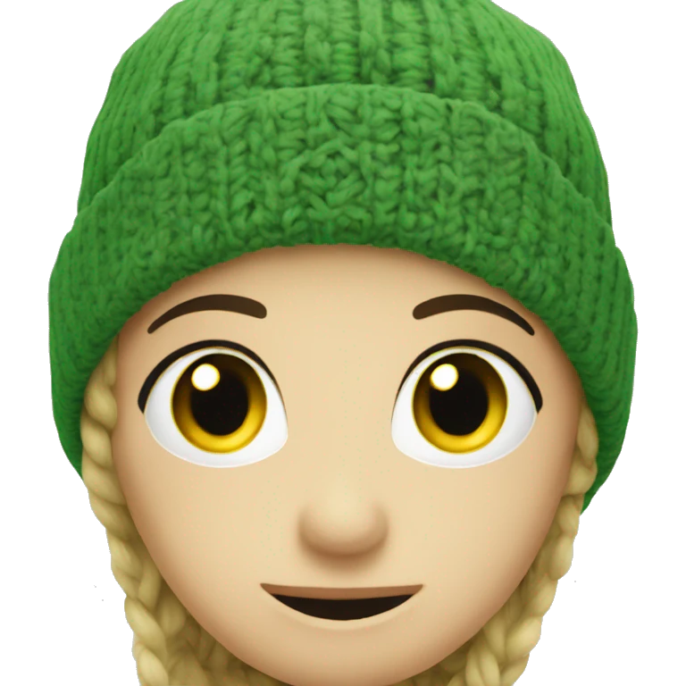 green beanie knit emoji