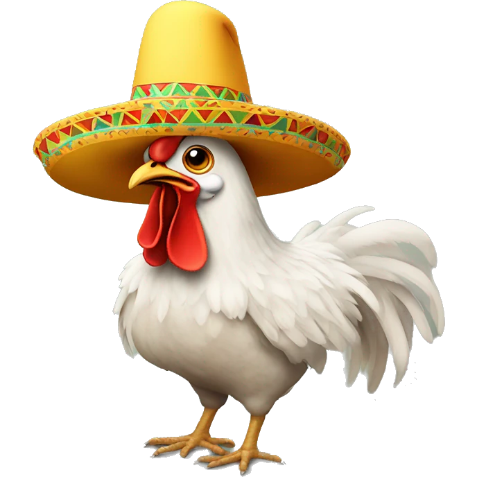 Chicken with a sombrero emoji