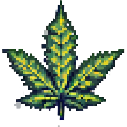 cannabis leaf, pixel art style emoji