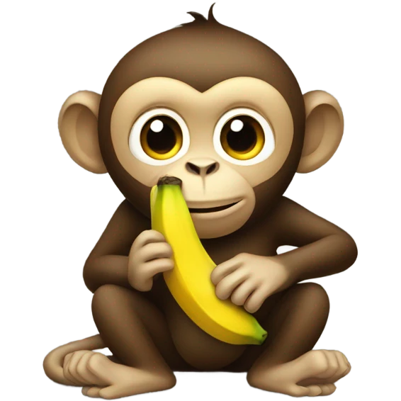 Monkey eating banana emoji