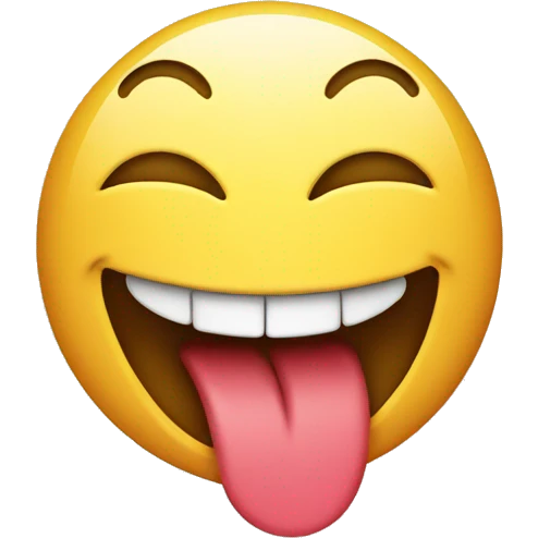 Laughing emoji with lips emoji