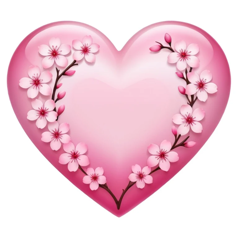 sakura heart with a pink gradient emoji