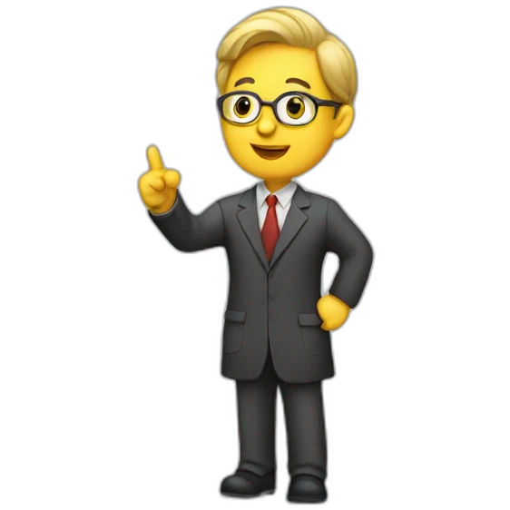 Teacher explaining research emoji