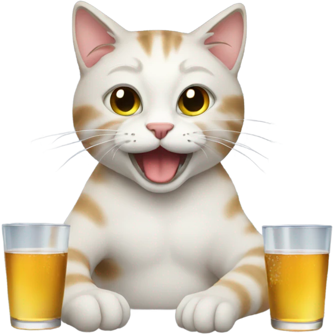 cat getting drunk emoji