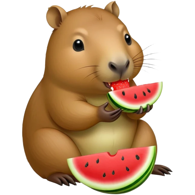Capybara eating watermelon  emoji