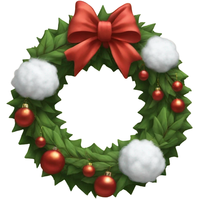 Realistic cristmas wreath with Cotton emoji
