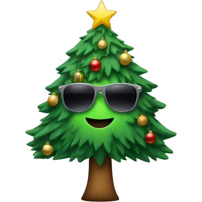 Christmas tree with sunglasses  emoji
