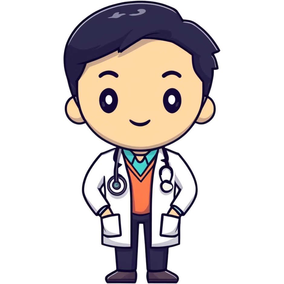 doctor with black hair emoji