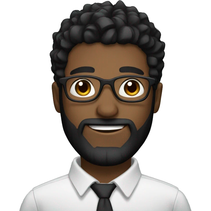 spike black hair male with glasses and beard emoji