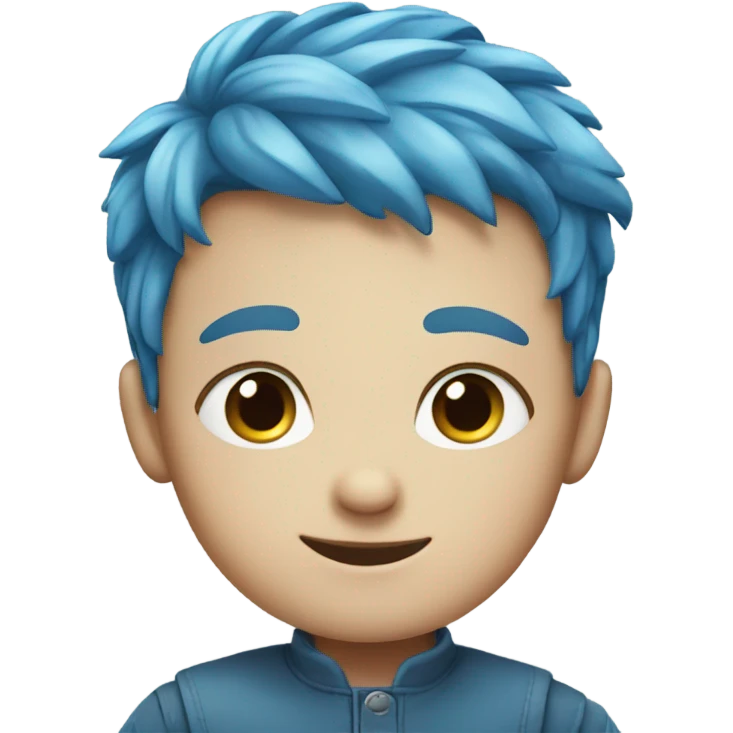 Little boy with blue eyes and blue hair emoji