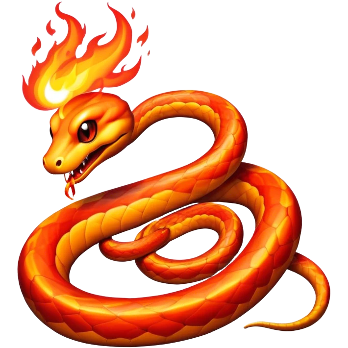 Snake on fire emoji