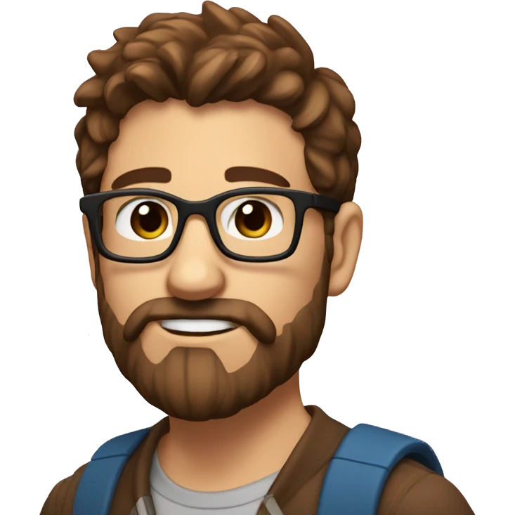I want the nerd emoji bit with brown hair and brown eyes anda littl beard  emoji