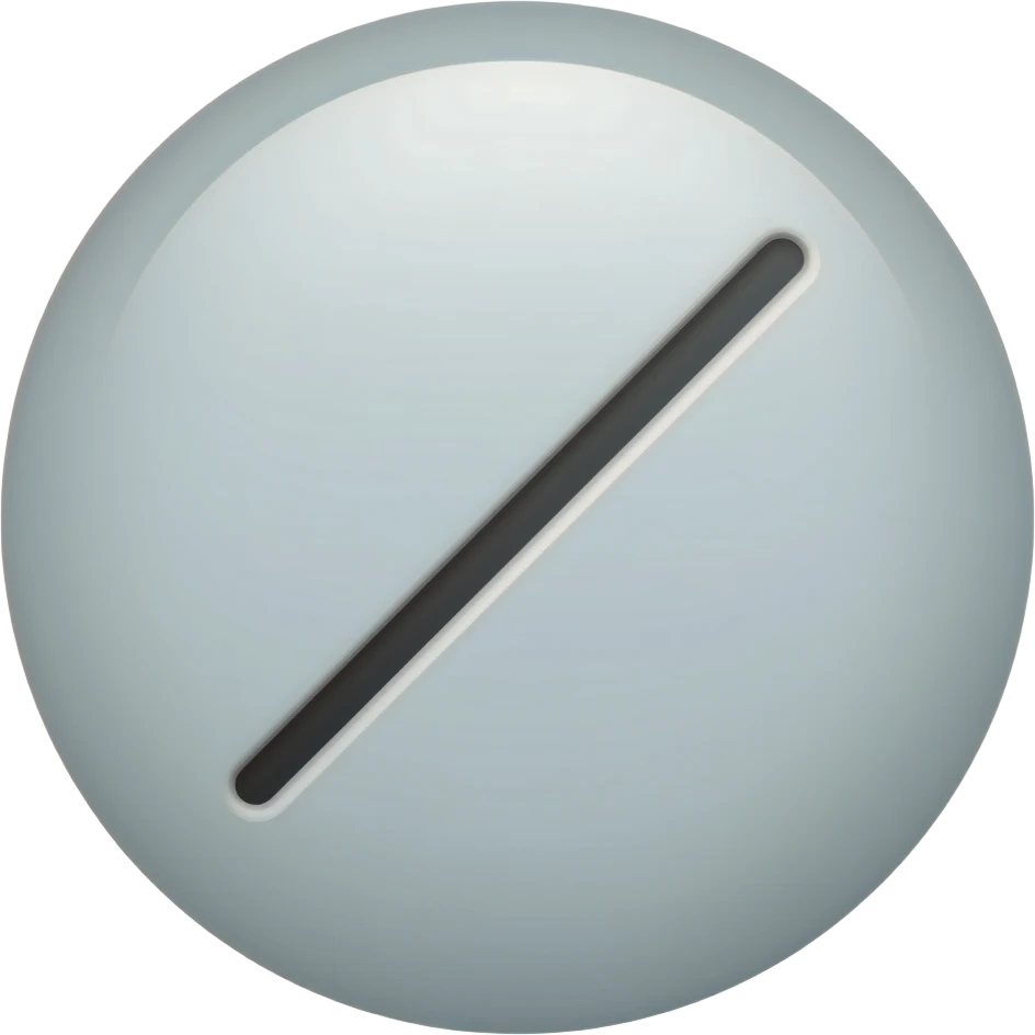 a thin black tick mark in the center of a white circle emoji