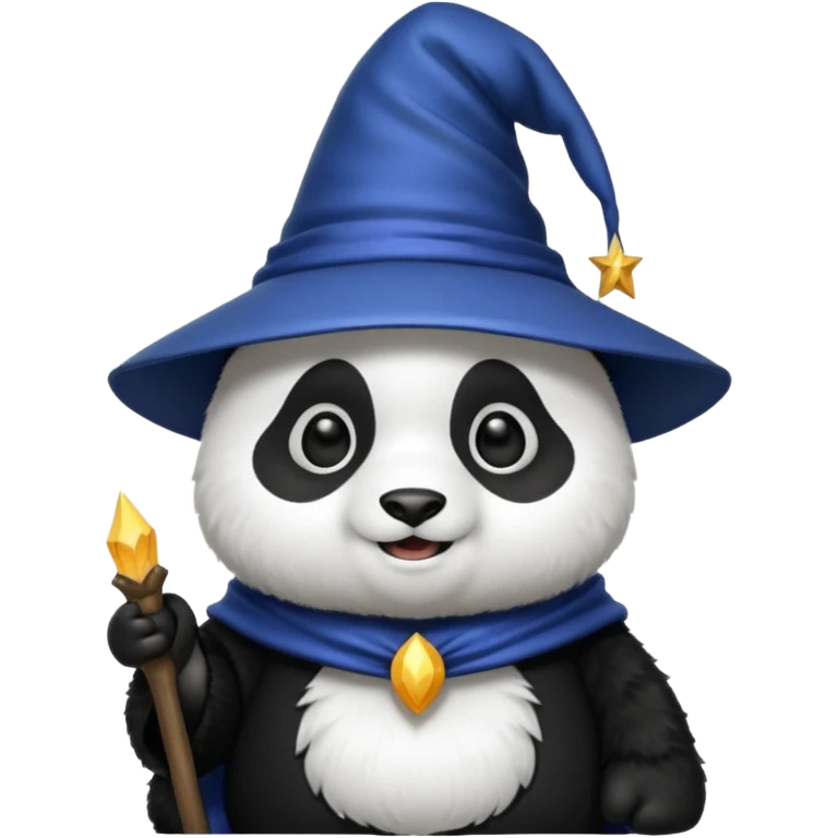 Chcę Pandę która ma czapkę czarownika i która jest kolorach biało-czarnych emoji