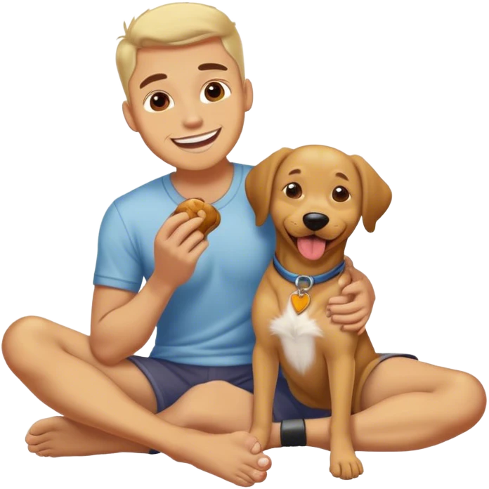 Dog licking human man’s feet emoji
