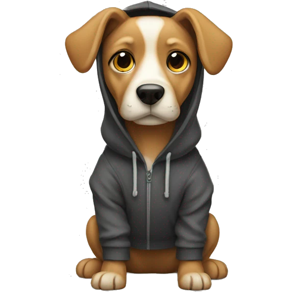 Dog wearing hooodie emoji