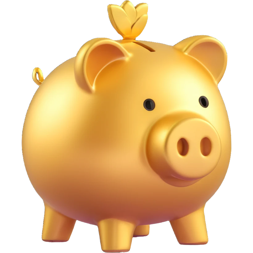 golden piggy bank emoji