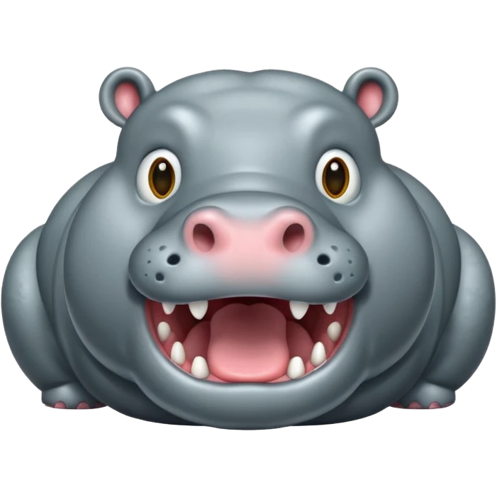 hungry hippo with an open mouth emoji