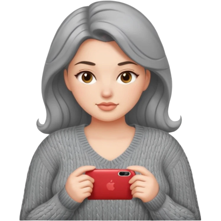 Design a woman’s grey sweater for a voluptuous woman. Just the sweater emoji