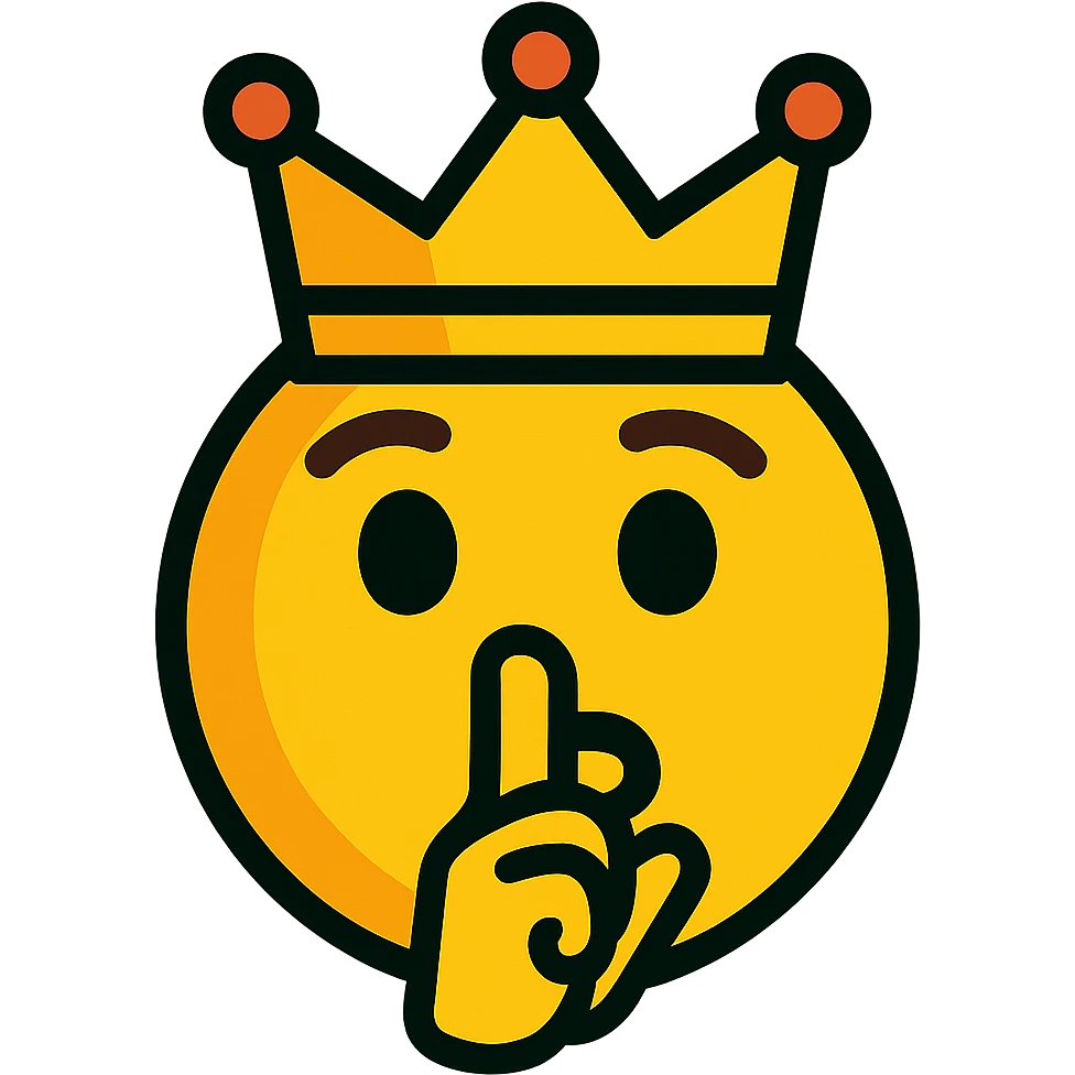 shush emoji with crown emoji