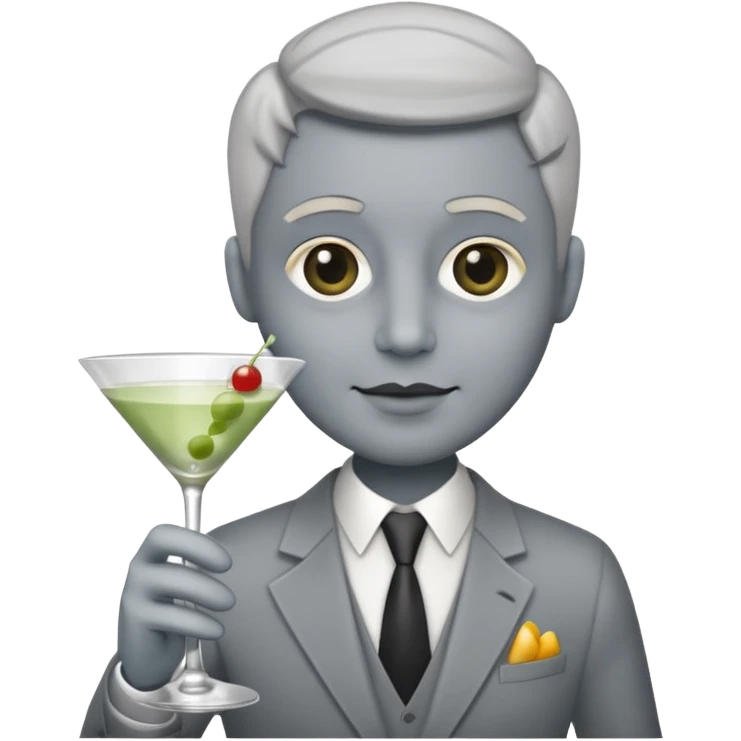 a pile of dust holding a martini emoji