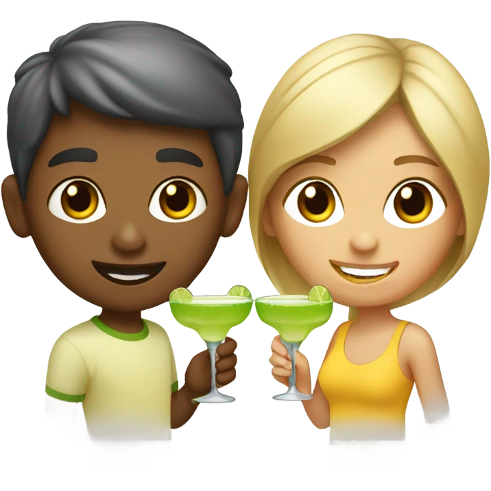 Boy and girl drinking margaritas  emoji